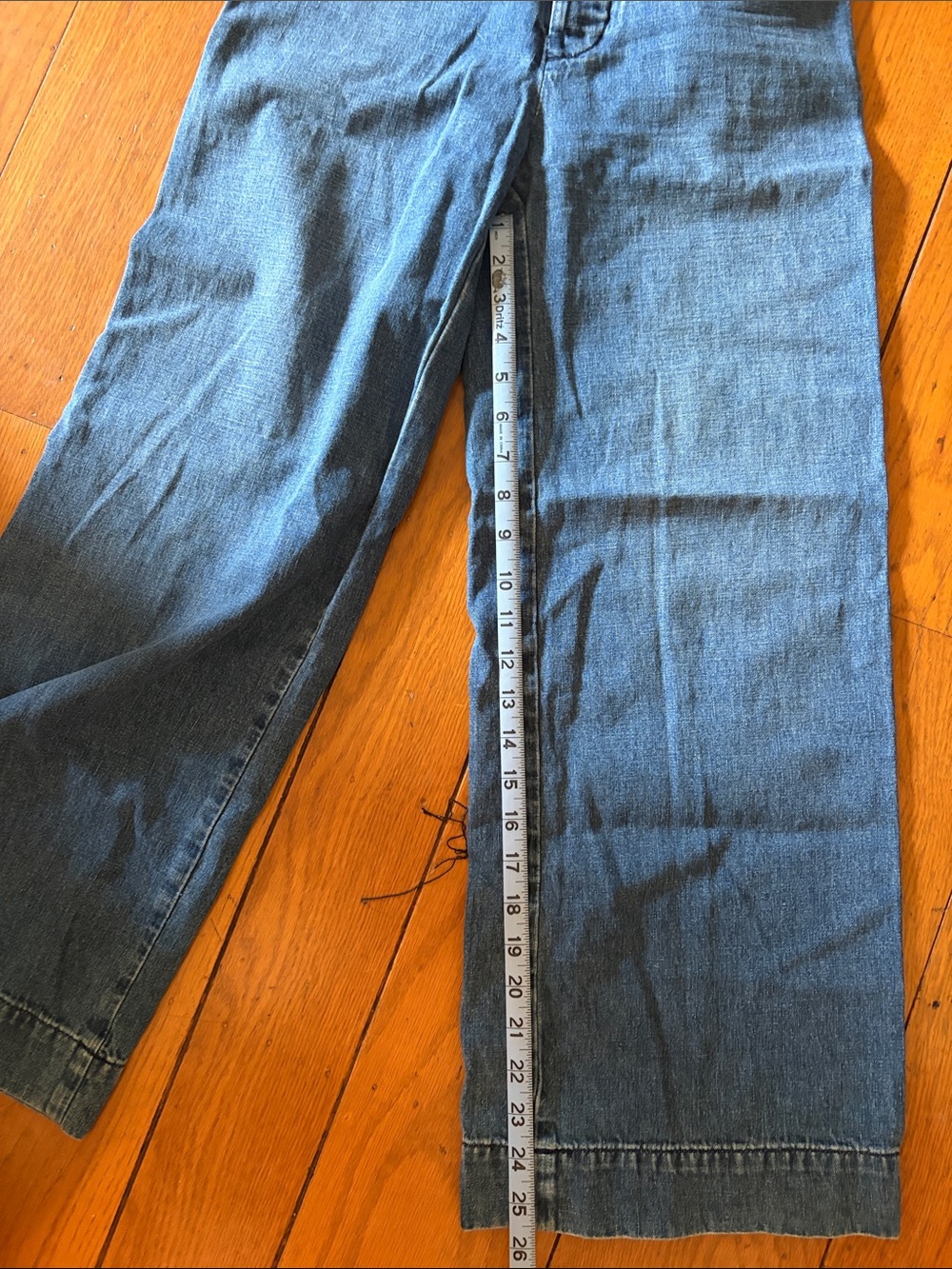 THE GREAT. Wide-Leg Denim Seafarer Jeans in Deep Blue - Picture 7 of 7